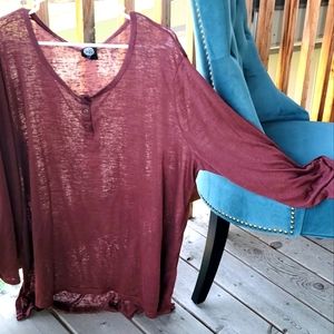Bobeau Rust Maroon Tunic 3xl